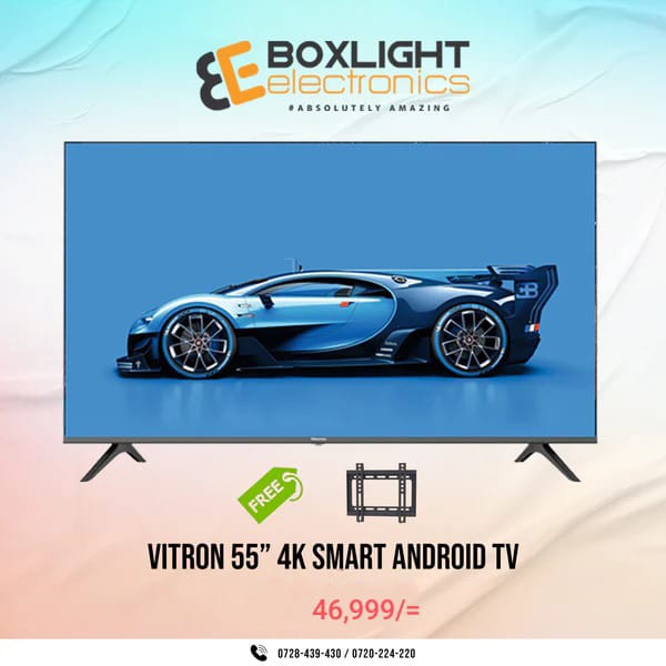 Vitron 55" Smart Android Frameless 4K UHD, Bluetooth + Free Wall Mount