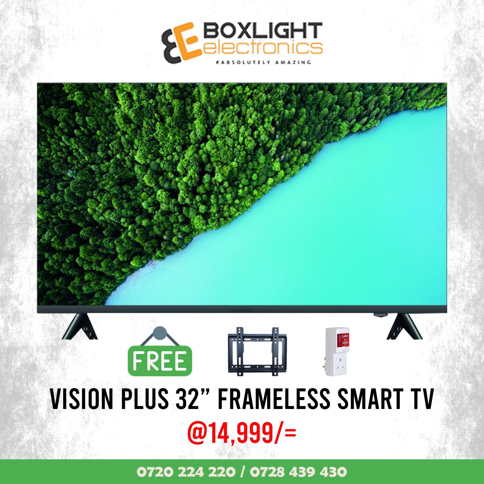 Vision 32" Smart Android Frameless with Bluetooth + Free Wall Bracket