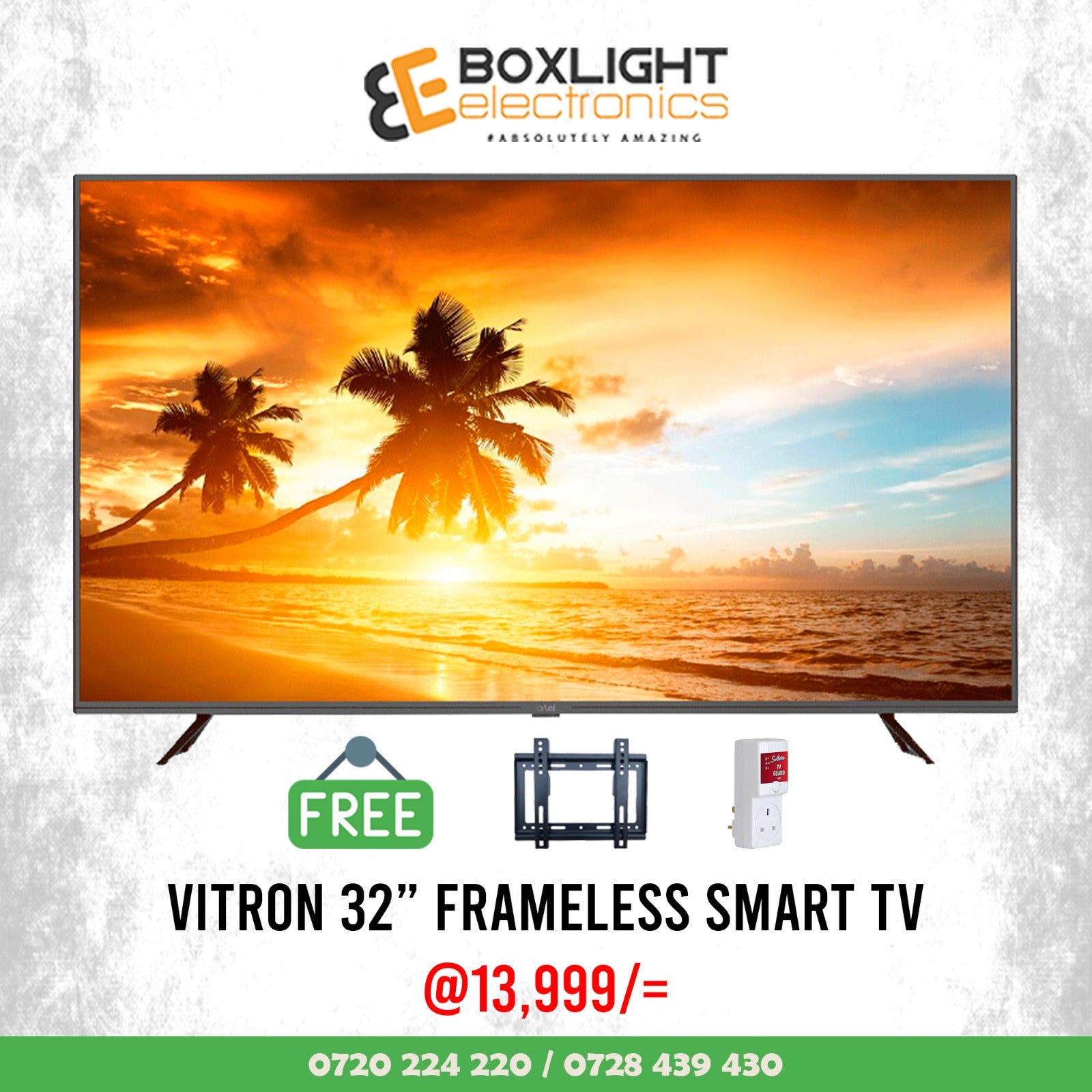 Vitron 32" Smart Android Frameless Tv + Free Wall Mount