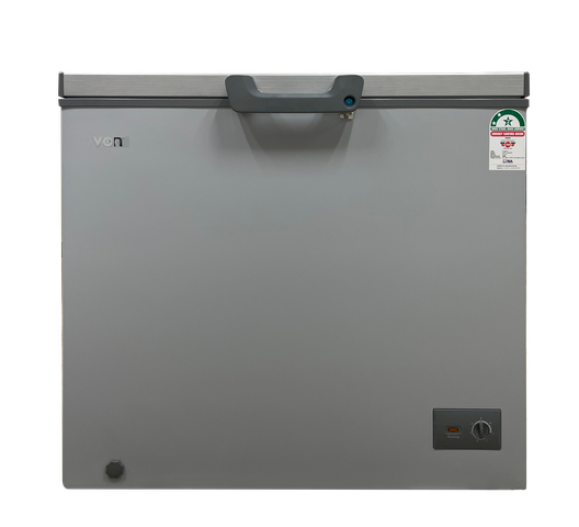 Von VAFC20DHG Chest Freezer, 198L - Silver