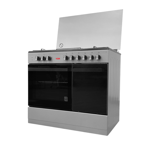 VON Cooker 4 Gas + 2 Electric, cylinder compartment - VAC9S042CS Silver