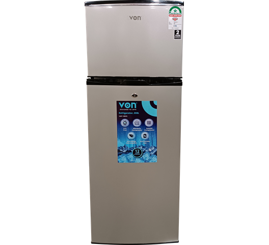 Von VART-22DYS Double Door Fridge 208L - Silver