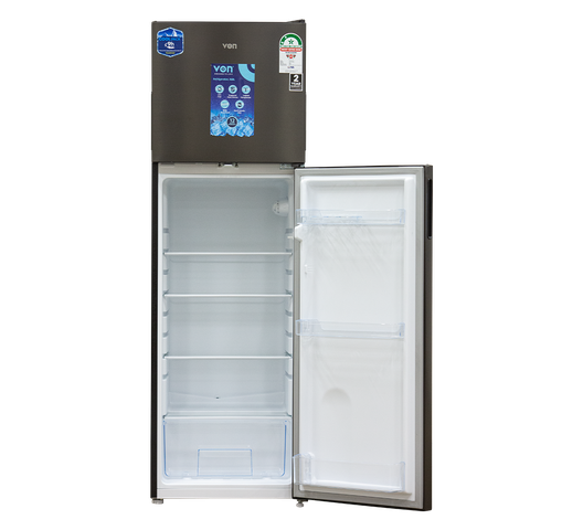 Von VART-25DMS Double Door Fridge, 168L - Silver