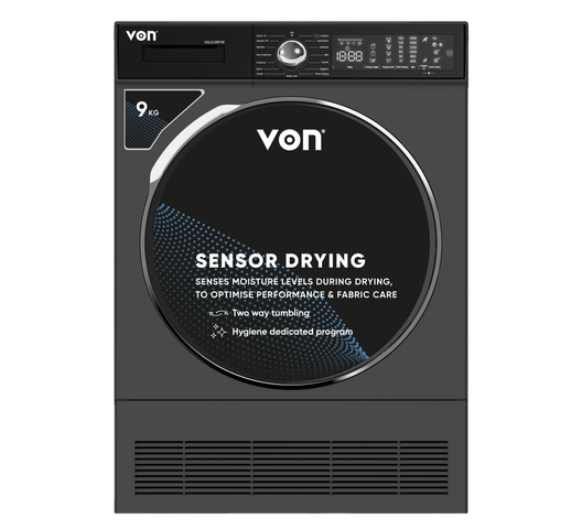 Von VALD-09FVK Dryer, 9KG - Silver