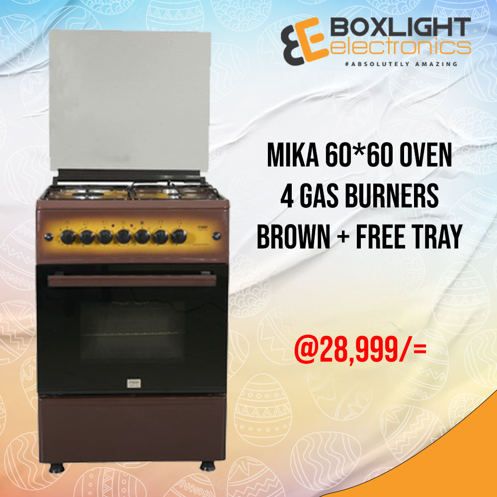 Mika Standing Oven 4 Gas Cooker - Brown (60*60)