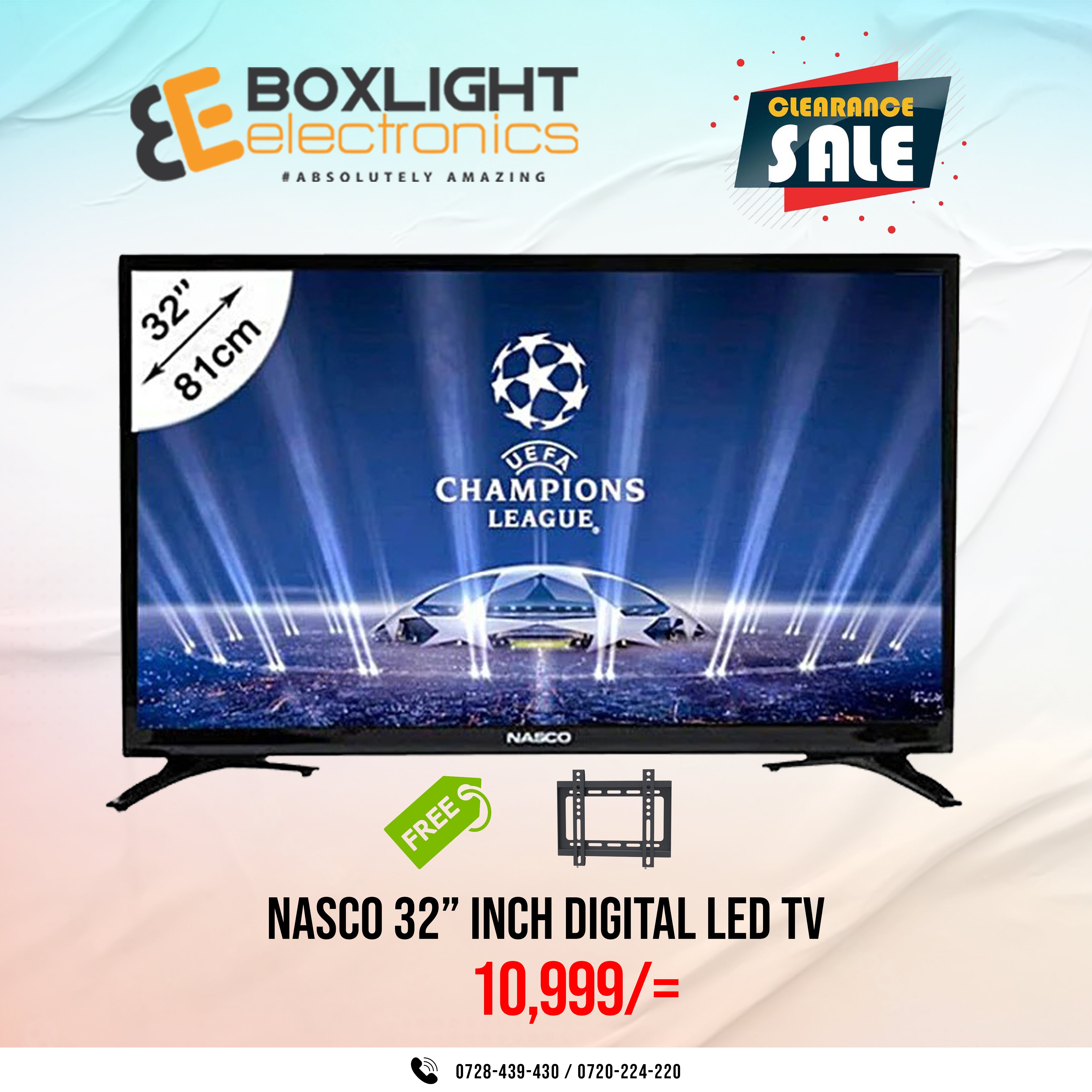 Nasco 32" Inch Digital Led Tv + Free Wall Mount