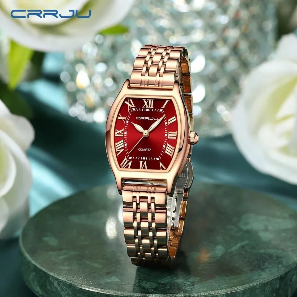 CRRJU Fashion Vintage Square Watche for Women