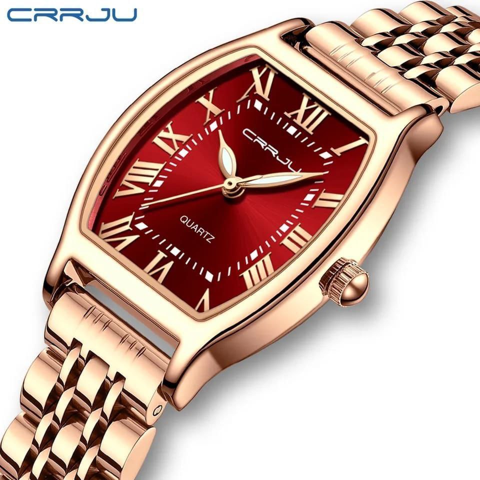 CRRJU Fashion Vintage Square Watche for Women