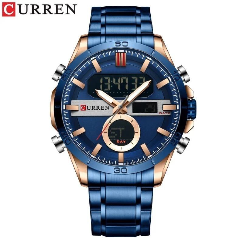 Curren Men's Analogue Digital LED Stainless Steel Wrist Watch