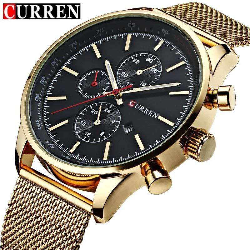 CURREN Men's Watch Stainless Steel Mesh Strap