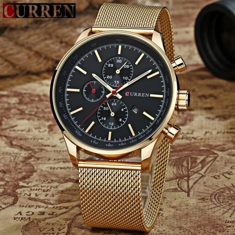 CURREN Men's Watch Stainless Steel Mesh Strap