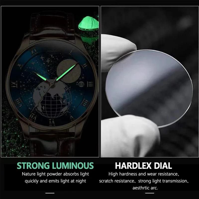 Poedagar Men's Business leather bracelet wrist watch