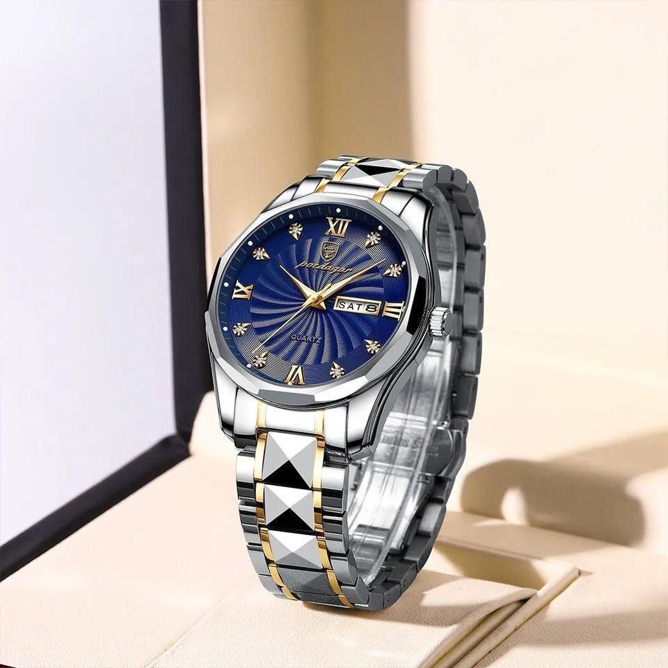 Poedagar Men's Luxury Stainless steel waterproof Watch