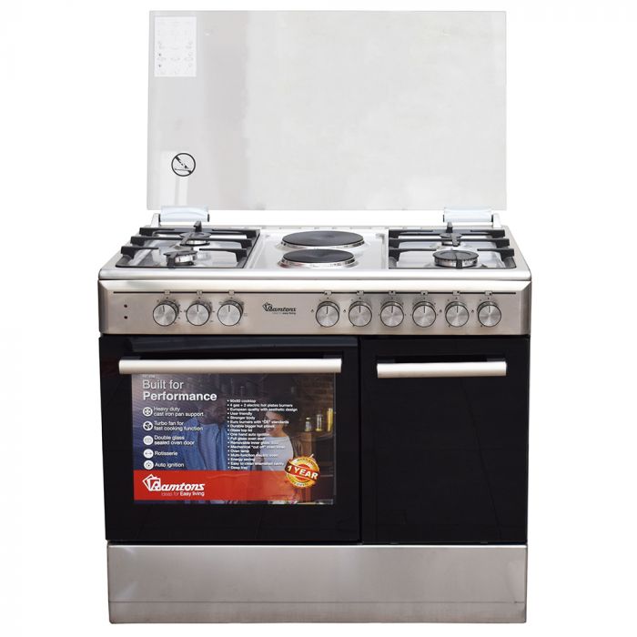 Ramtons  4GAS + 2 ELECTRIC 90 * 60 INOX COOKER- RF/498