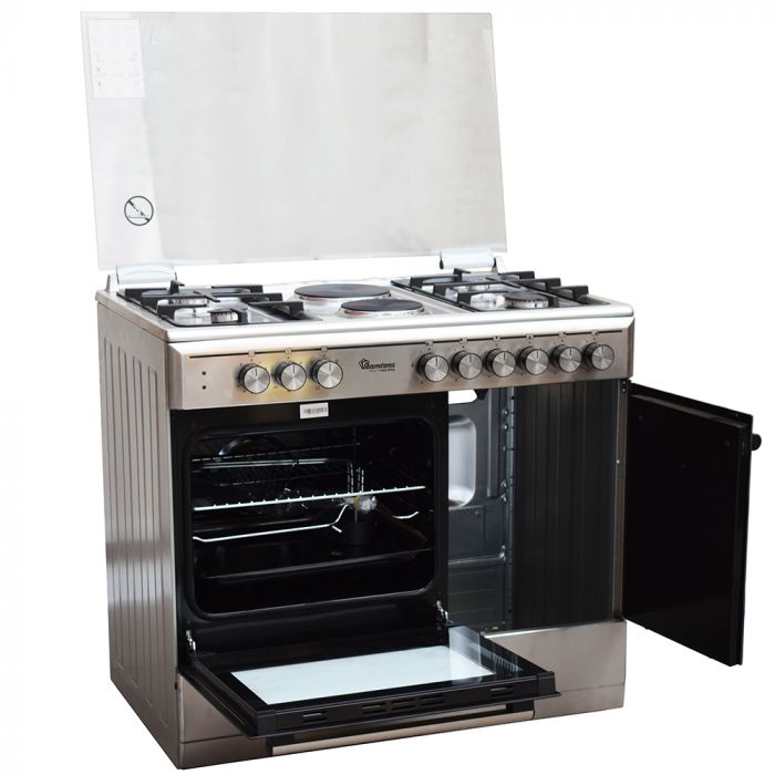 Ramtons  4GAS + 2 ELECTRIC 90 * 60 INOX COOKER- RF/498