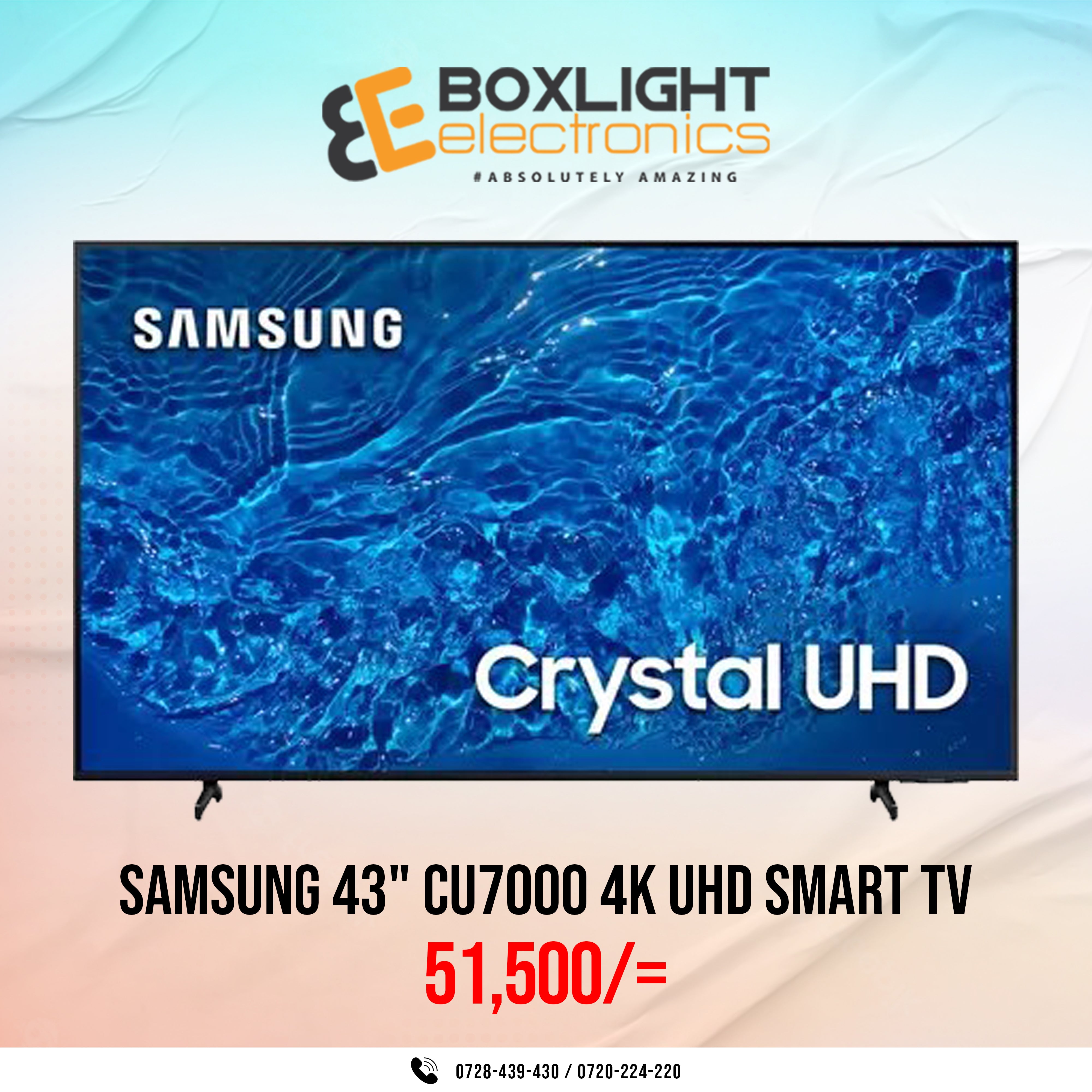 Samsung 43" Inch Class CU7000 4K Crystal UHD Smart TV