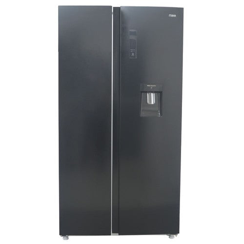 Mika Fridge, 562L, 2 Door Side By Side, No Frost (Frost Free), INVERTER Compressor, Shiny Black - MRNF2D562SBV