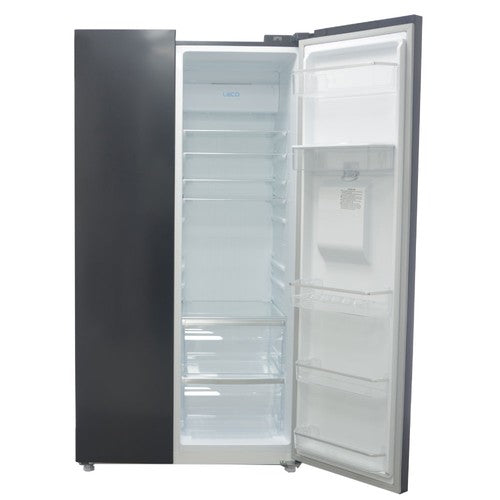 Mika Fridge, 562L, 2 Door Side By Side, No Frost (Frost Free), INVERTER Compressor, Shiny Black - MRNF2D562SBV