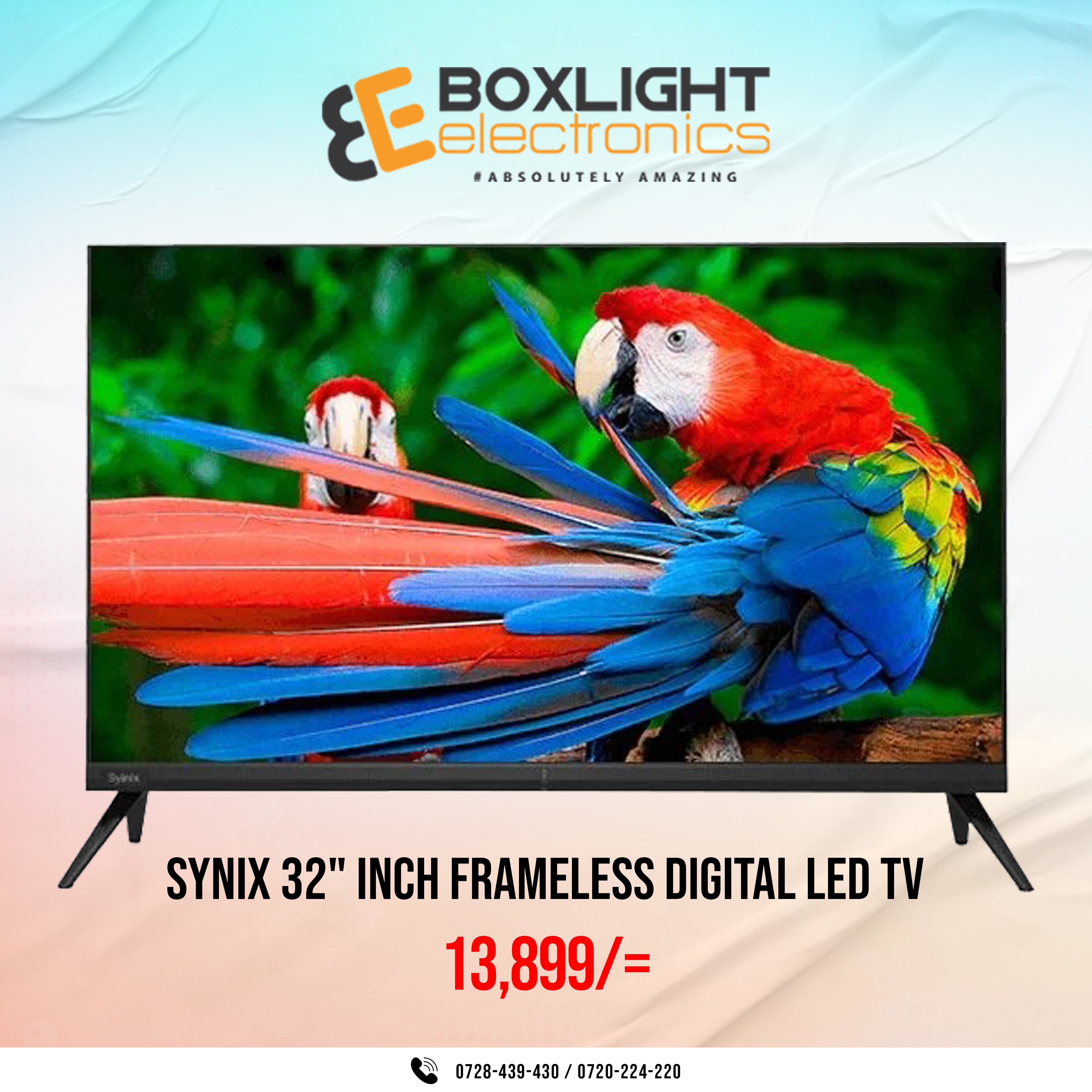 Synix 32" Inch Frameless Digital LED TV, I-CAST TV