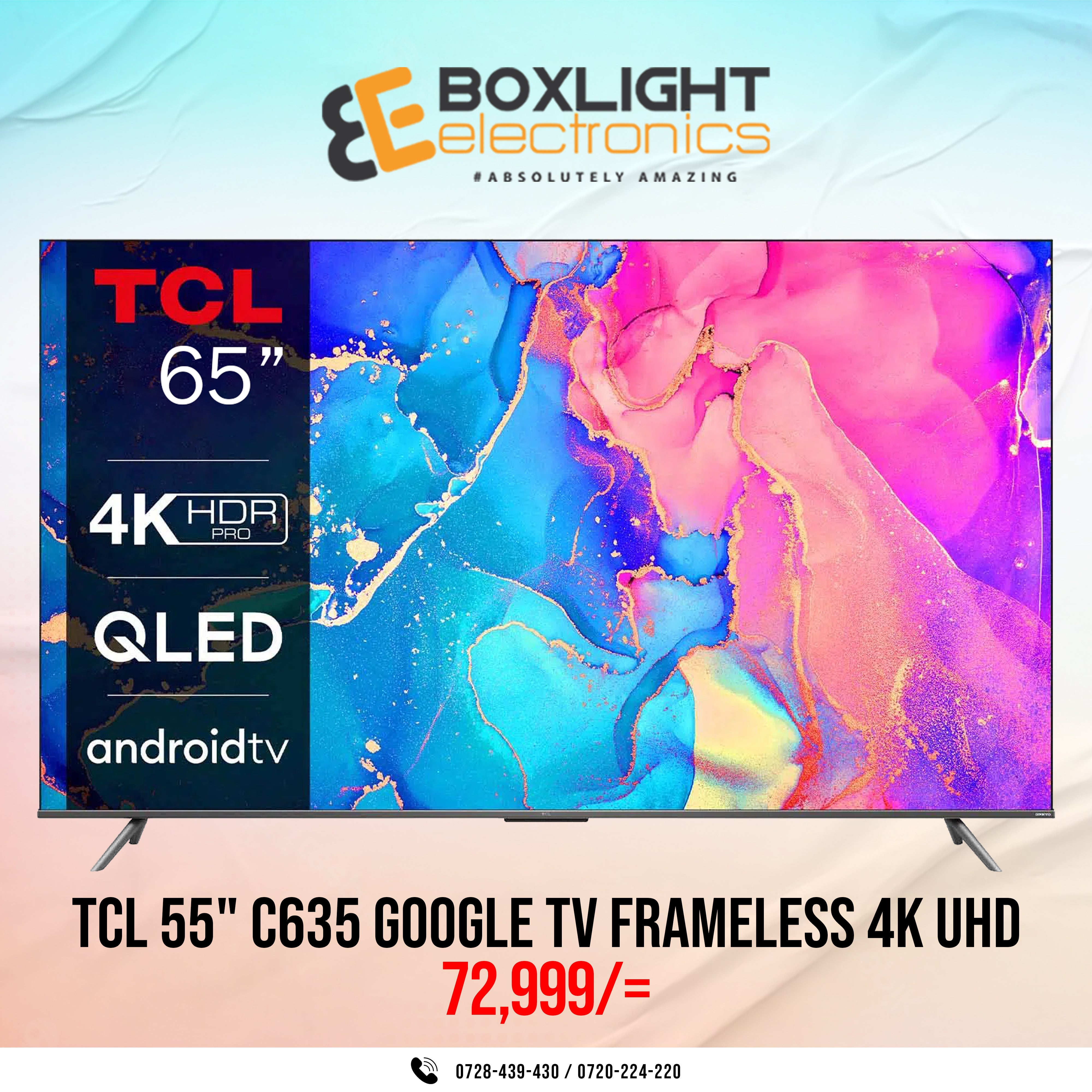 TCL 55" C635 GOOGLE FRAMELESS 4K UHD QLed Tv