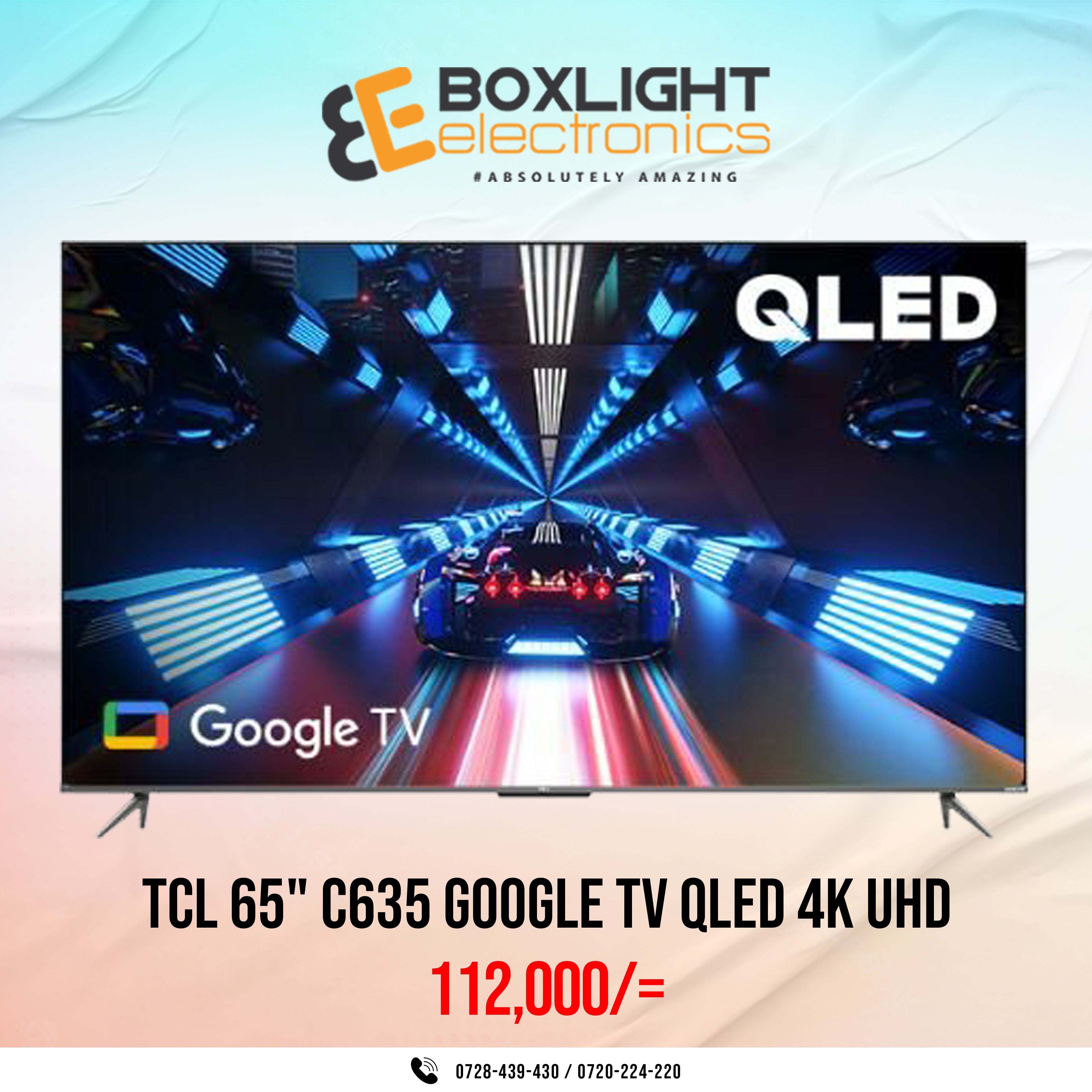 TCL 65" C635 GOOGLE Android FRAMELESS  QLed 4K UHD Tv