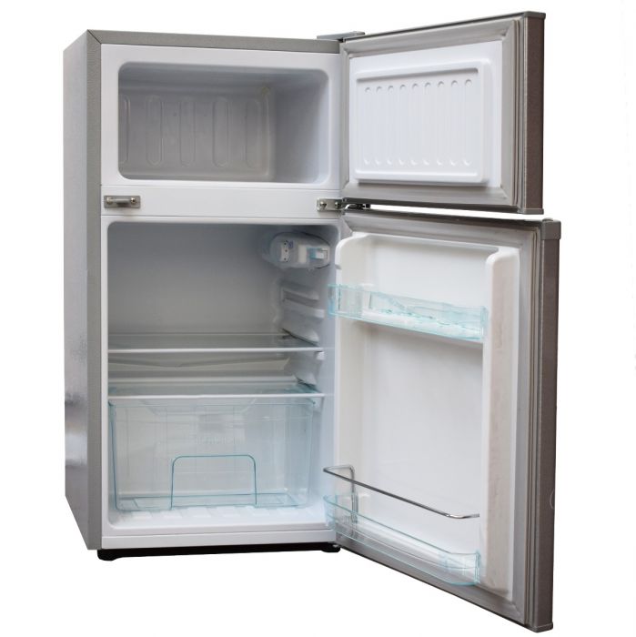 RAMTONS 90 LITRES DOUBLE DOOR DIRECT COOL FRIDGE, SILVER- RF/222