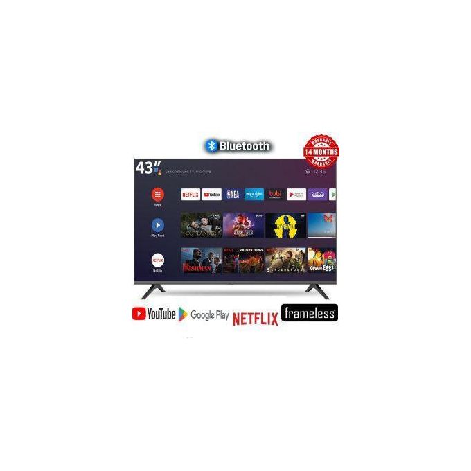 Solarmax 43" INCH BLUETOOTH CONNECTIVITY FRAMELESS FHD SMART TV ANDROID & DIGITAL TV, NETFLIX ,YOUTUBE TELEVISION BUILT-IN WIFI, APP STORE