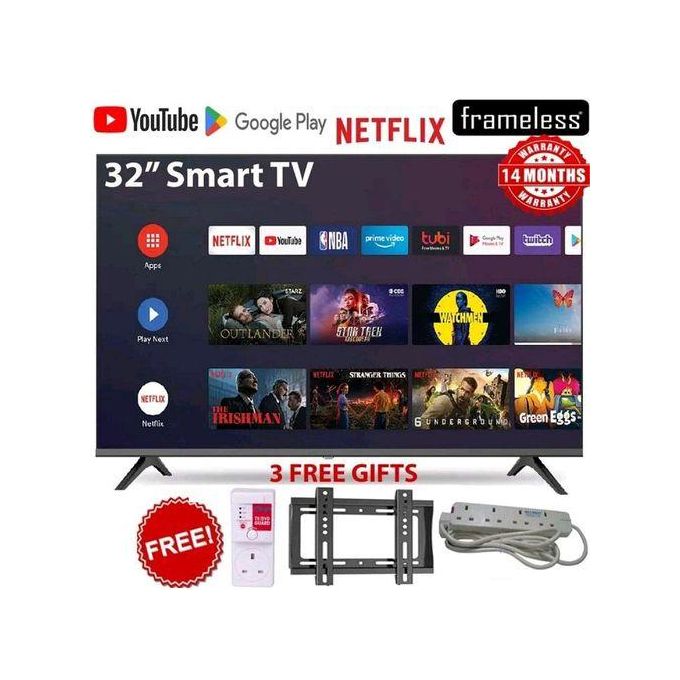 Solarmax 32"Inch Bluetooth Enabled Frameless Smart Android TV Inbuilt Decoder