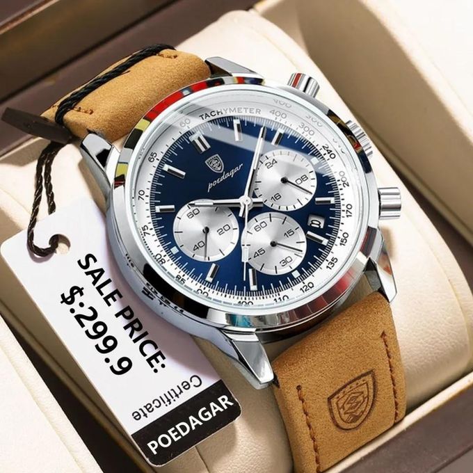 POEDAGAR Chronograph Luxury High Quality Waterproof Luminous 921