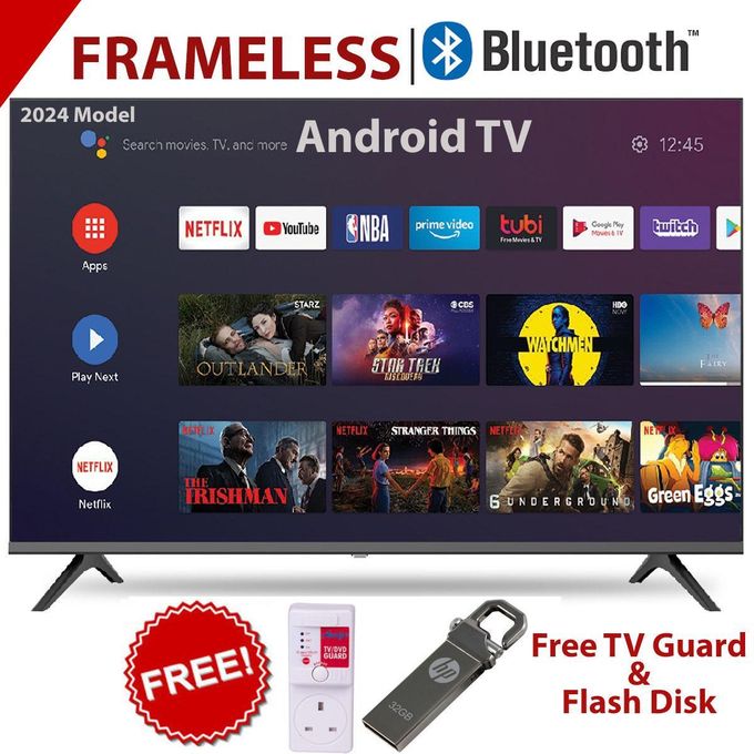 Solarmax 43" Inch Full HD Frameless Smart Android TV,MIRACAST,BLUETOOTH-ENABLED, NETFLIX, YOUTUBE,DECODER