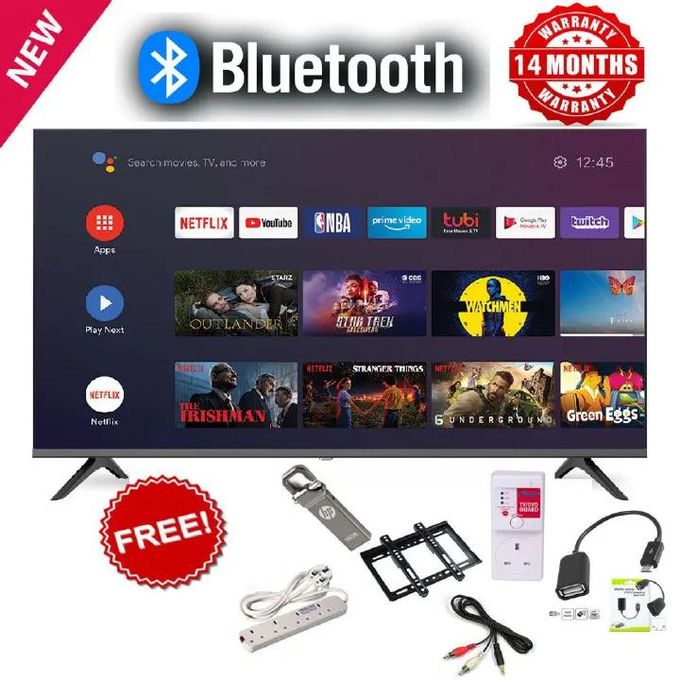 Globalstar 40"INCH 40UK FRAMELESS SMART ANROID & DIGITAL TELEVISION, BLUEOOTH ENABLED TV, NETFLIX, YOUTUBE, APP STORE, FACEBOOK WATCH, PRIMEVIDEO,WIFI CONECTIVITY,,MULTIPLE USB&HDMI PORTS