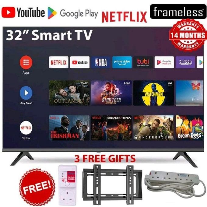 Globalstar 32UK 32" INCH SMART ANDROID & DIGITAL TV HD TELEVISION WITH INBUILT DECODER FOR LOCAL CHANNELS,BLUETOOTH CONNECTIVITY, WIFI CONNECTIVITY