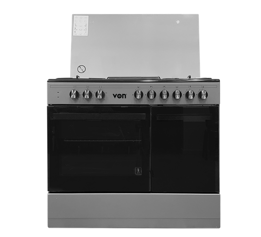 VON Cooker 4 Gas + 2 Electric, cylinder compartment - VAC9S042CS Silver