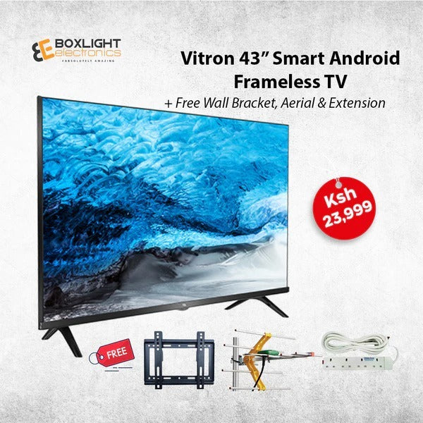 Vitron 43" Frameless Smart Android TV+FREE WALL BRACKET