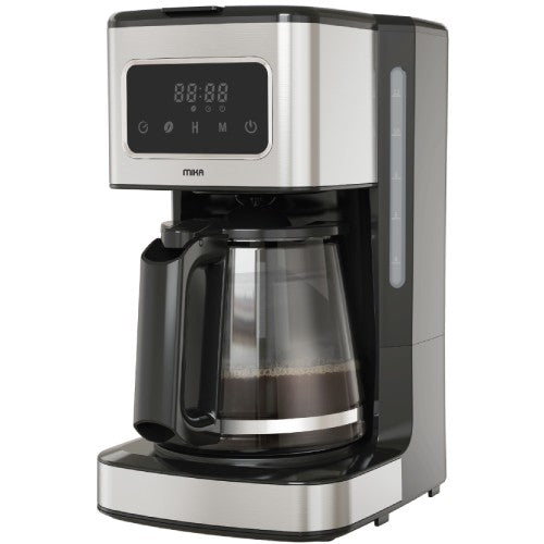 Mika Coffee Maker, Digital, 12 Cups, 1000W, Black & Stainless Steel - MCMD2002BS