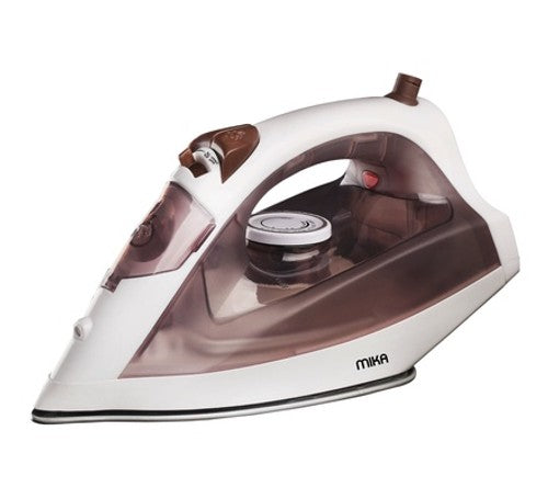 Mika Steam Iron, Ceramic Soleplate, White & Brown MIST211C