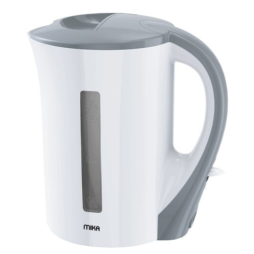 Mika Electric Kettle, 1.7L, Plastic, Corded, White & Grey - MKT1001WG