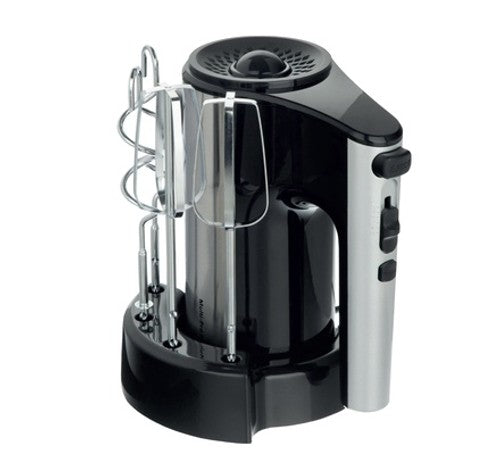 Mika Hand Mixer, With Organizer, 280W, 5 Speed with Turbo, Dough Hook, Black & SS - MMH101BS