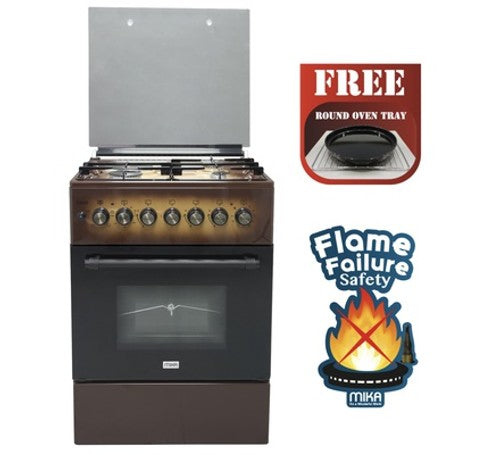 Mika Standing Cooker, 58cm x 58cm, 3G+1E, FFS, Electric Oven, 4F, with Rotisserie, 2 Tone Brown - MST6031TLB/TRL