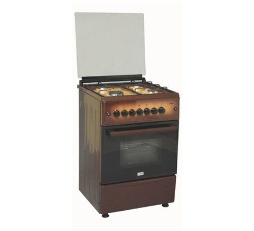 Mika Standing Cooker, 58cm x 58cm, 4 Gas, Gas Oven, 4F, with Rotisserie, 2 Tone Brown - MST60PIAGDB/EM