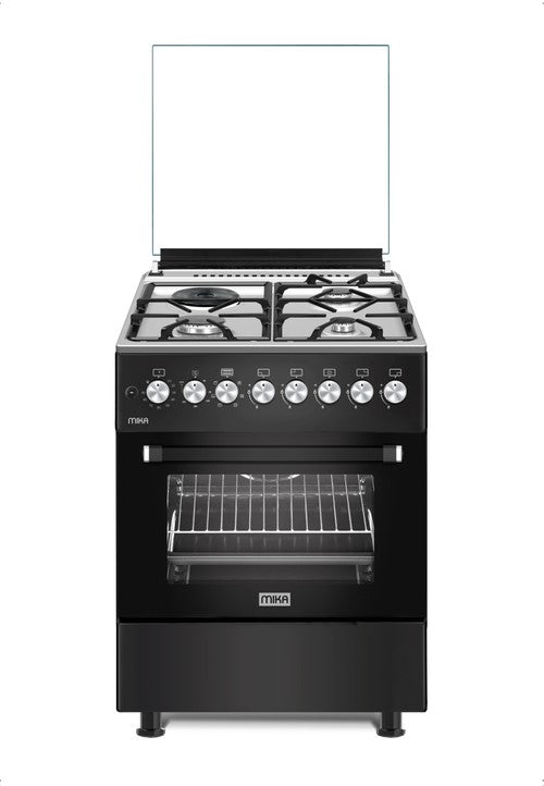 Mika Standing Cooker, 60cm x 60cm, 3G+1E, Electric Oven, 6F, with Rotisserie, Black - MST6231BXTR6