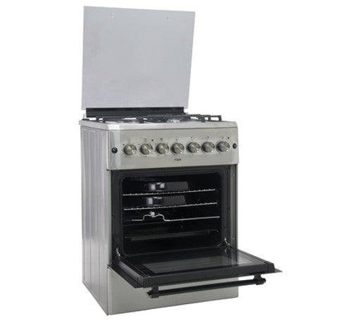 Mika Standing Cooker, 60cm x 60cm, 3G+1E, Electric Oven, 4F, with Rotisserie, Stainless Steel - MST6231HI/TP6W