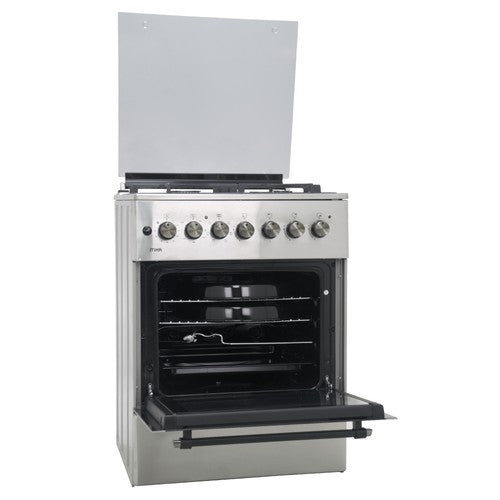 Mika Standing Cooker, 60cm x 60cm, 3G+1E, Electric Oven, 4F, with Rotisserie, Stainless Steel - MST6231HI/TR6