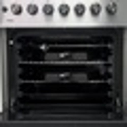 Mika Standing Cooker, 60cm x 60cm, 4G (1Wok), Electric Oven (Convection), 6F, Rotisserie, Stainless Steel - MST624HI/TS6W