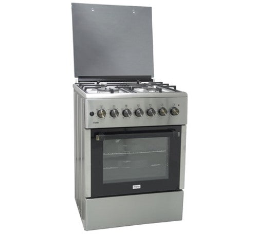 Mika Standing Cooker, 60cm x 60cm, 4G (1Wok), Electric Oven (Convection), 6F, Rotisserie, Stainless Steel - MST624HI/TS6W