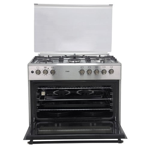 Mika Standing Cooker, 60cm x 90cm, 4G+2E, Full Elec. Oven (Air Fry+Conv.), 10F, Rotisserie, S. Steel - MST90PU42HI/HC