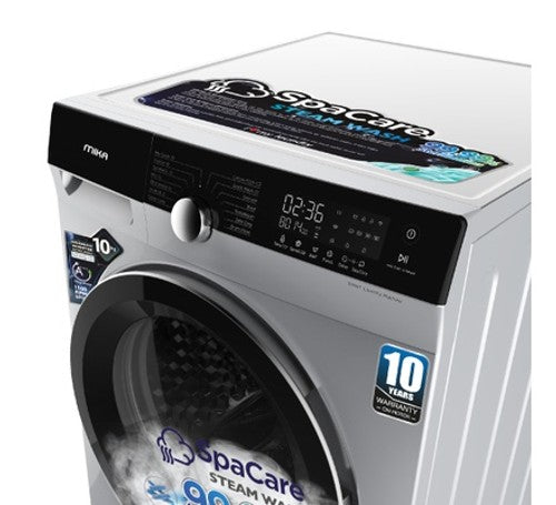 Mika Washing Machine, 10Kg, Fully Automatic, Front Load, Dark Silver - MWAFSV3210DS (Available on Order)