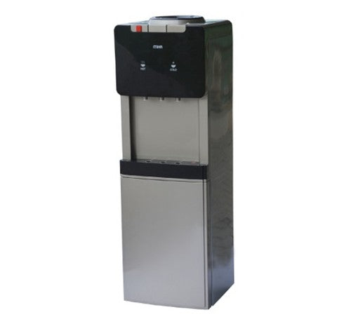 Mika Water Dispenser, Standing, Hot, Normal & Cold (3 Taps),With Cabinet, Refrigerator, Silver & Dark - MWD2702SGR