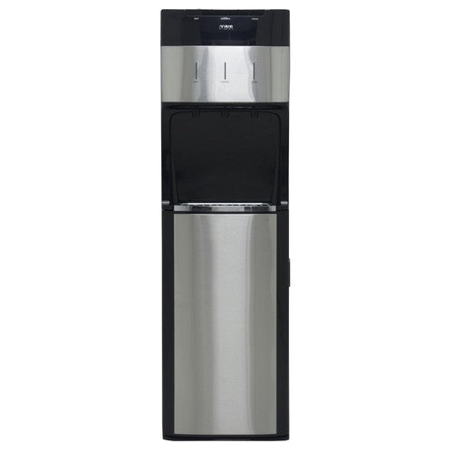 Mika Water Dispenser, Floor Standing Bottom Load, Stainless Steel Black - MWD2801SSB