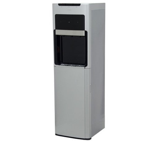 Mika Water Dispenser, Floor Standing Bottom Load, Black and Silver - MWD2802SBL